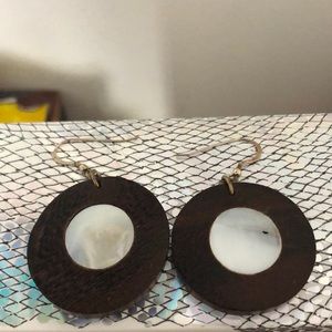 Lovely wood and shell earrings